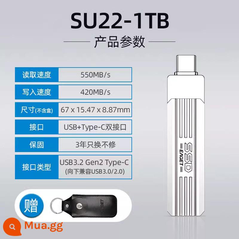 Ổ đĩa flash thể rắn di động Yijie 128g SSD được mã hóa dung lượng lớn Ổ đĩa flash USB 512g tốc độ cao giao diện kép chính thức cửa hàng hàng đầu - Đĩa nhớ flash giao diện kép [Phiên bản cơ bản-1T] đi kèm bao da