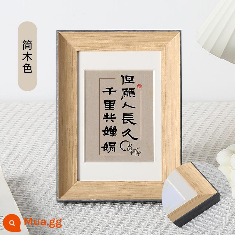 Khung ảnh đơn giản bàn 6 inch 8 inch 7 inch khung album ảnh A4 khung ảnh trẻ em Khung ảnh khung ảnh sáng tạo 16K10 - Màu gỗ đơn giản