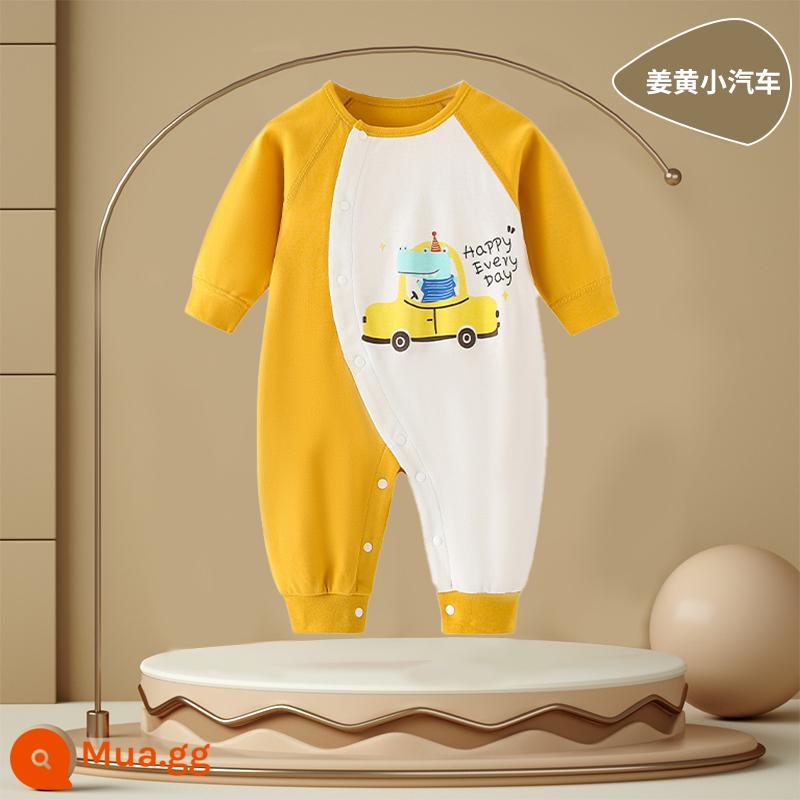 Bé áo liền quần quần áo trẻ em mùa thu đông cotton nguyên chất sơ sinh áo liền quần dày ấm áo liền quần cotton quần áo mùa đông - Xe nghệ