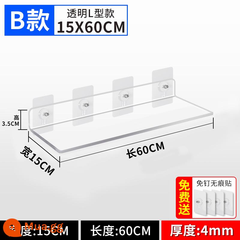 Kệ Acrylic Treo Tường Phân Vùng Miễn Phí Đấm Tường Bảng Một Từ Bếp Bột Phòng Tắm Kệ Tùy Chỉnh - Phần B 60*15