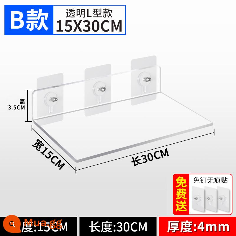 Kệ Acrylic Treo Tường Phân Vùng Miễn Phí Đấm Tường Bảng Một Từ Bếp Bột Phòng Tắm Kệ Tùy Chỉnh - Loại B 30-15cm có thể được tùy chỉnh