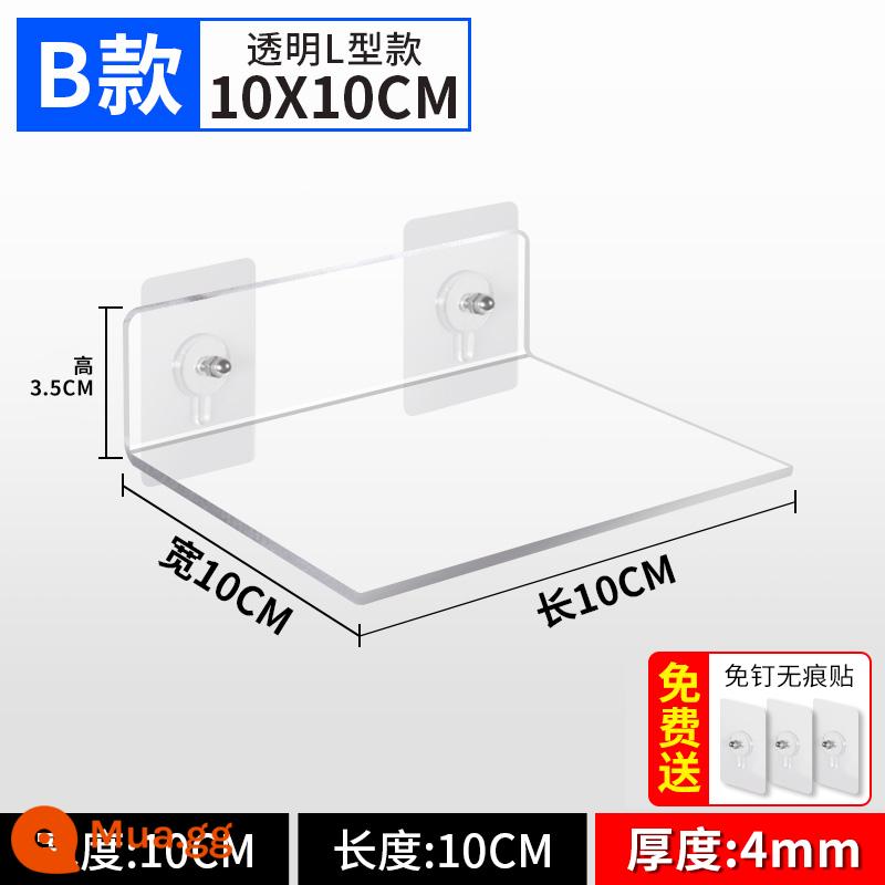 Kệ Acrylic Treo Tường Phân Vùng Miễn Phí Đấm Tường Bảng Một Từ Bếp Bột Phòng Tắm Kệ Tùy Chỉnh - Loại B 10*10CM có thể được tùy chỉnh