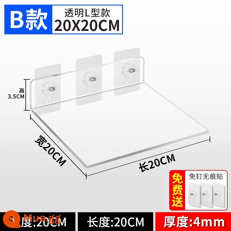 Kệ Acrylic Treo Tường Phân Vùng Miễn Phí Đấm Tường Bảng Một Từ Bếp Bột Phòng Tắm Kệ Tùy Chỉnh - Loại B 20-20 cm có thể được tùy chỉnh