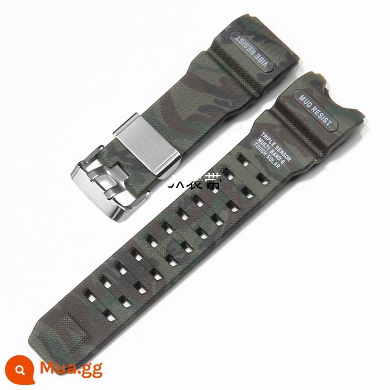 Sử dụng ban nhạc Casio Big Mud King GWG-1000 Dây đeo nhựa Đen Quân đội Đỏ xanh - Quân đội ngụy trang khóa bạc màu xanh lá cây