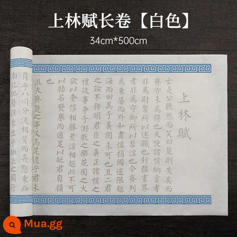 Toàn bộ quyển sách dài năm mét của Shanglin Fu Cuốn sách chép bút lông viết chữ viết nhỏ của Tư Mã Tương Như dành cho bạn trai và bạn gái mới bắt đầu viết bút lông, người mới bắt đầu sao chép bộ thư pháp Linmu đặc biệt viết tay chữ viết thông thường Sách thực hành Xingkai - Cuộn giấy Shanglin Fu dài 5 mét (màu trắng) có tua rua