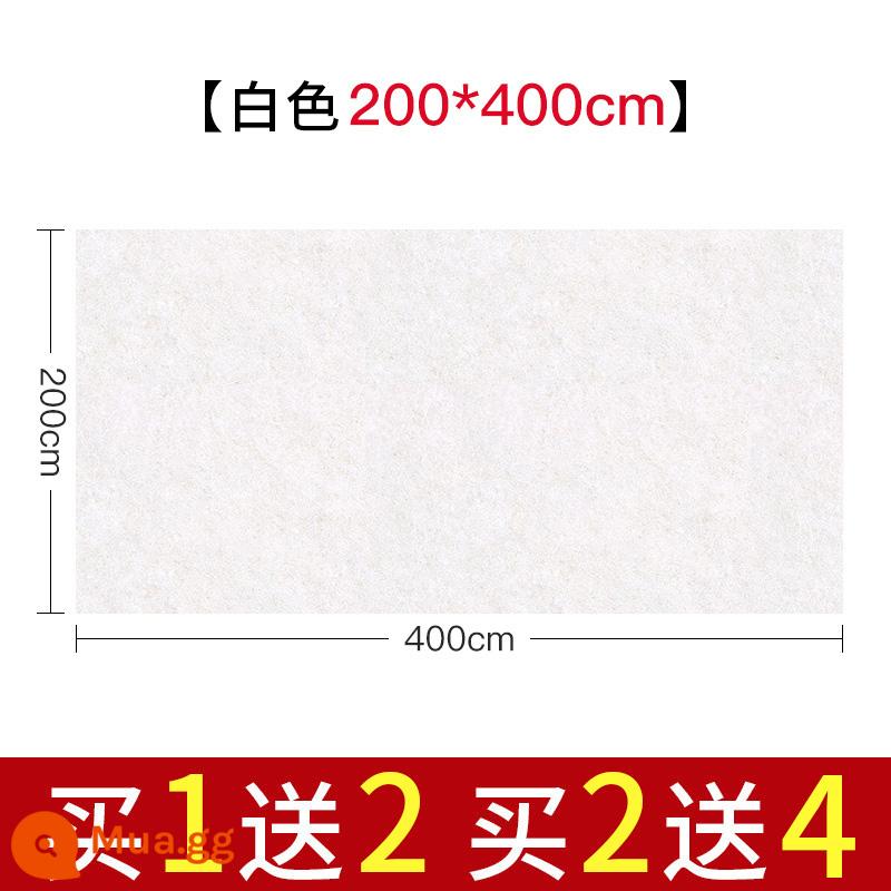 Nỉ nỉ dày thư pháp và cọ vẽ thực hành thư pháp len nỉ đặc biệt viết cọ viết pad nỉ sách vải tranh vải nỉ thư pháp đồ dùng trải bàn học tứ quý tranh trung quốc nỉ pad tranh vải nỉ - Trắng dày 5 mm [200 * 400cm]