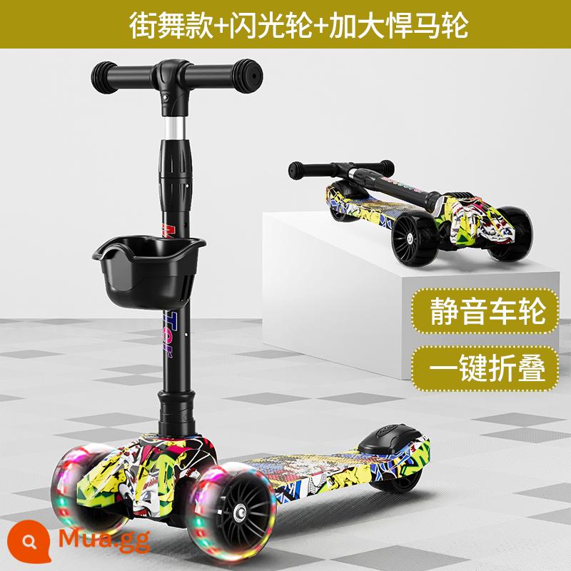 Xe Scooter cho bé 1-3-6-12 tuổi xe đạp trẻ em mẫu gấp bé trai và bé gái xe trơn cho bé - Khiêu vũ đường phố/Lễ hội bánh xe Hummer