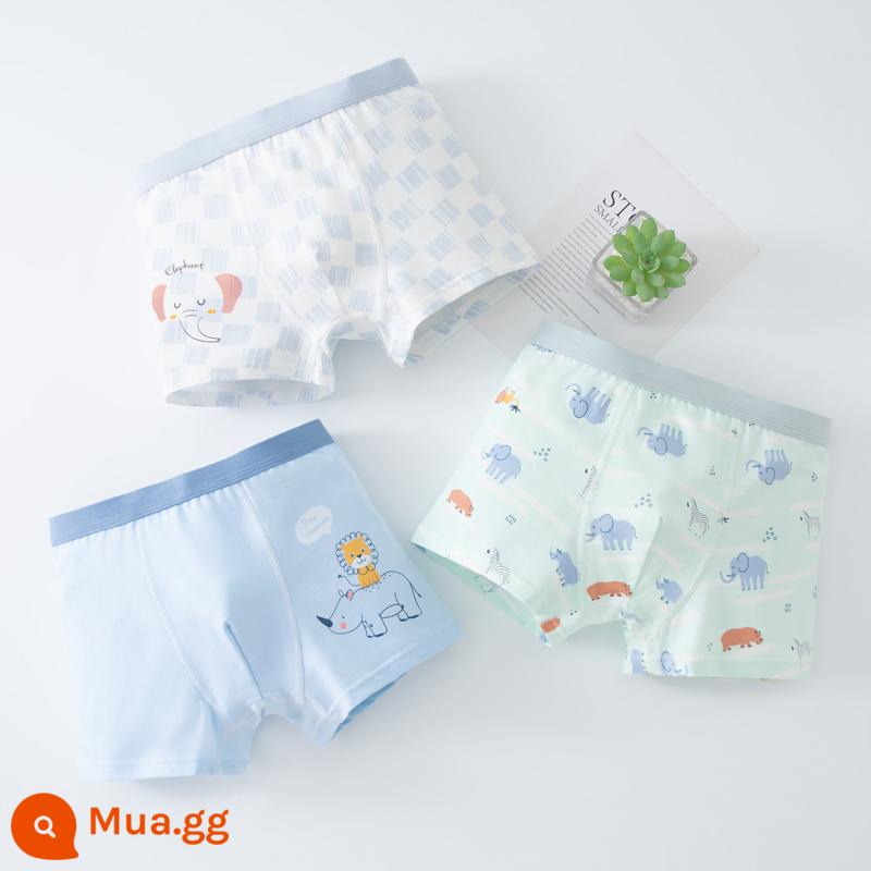 Quần lót trẻ em Babudou cotton bốn góc quần lót bé trai trung và lớn trẻ em quần đùi cotton bé trai trẻ trung - Mã tiêu chuẩn Lutongmeng 7922