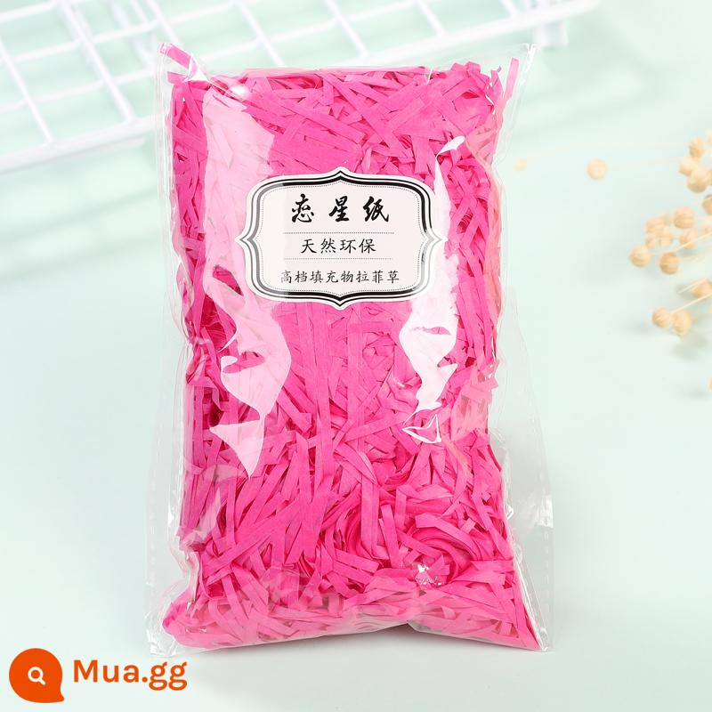 Trang Trí Hộp Quà Raffia Làm Đầy Giấy Vụn Mảnh Lụa Sáng Tạo Bộ Đồ Giường Cỏ Vật Liệu Trang Trí Bao Bì - Giấy lụa cao cấp màu đỏ hồng