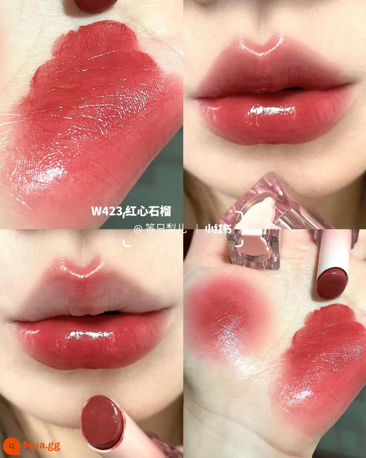 pinkbear lip men Kulomi Sanrio Melody bong bóng chung Pique gấu ngọc trai gương son môi Pico - W423# Lựu Tim Đỏ