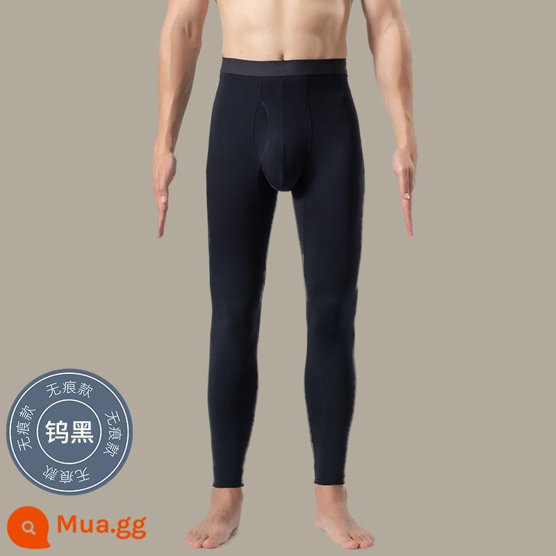 Catman quần vệ sinh nam modal đáy siêu mỏng quần cotton len quần bên trong quần vệ sinh liền quần size lớn ấm áp thu đông - Màu đen vonfram không dấu vết