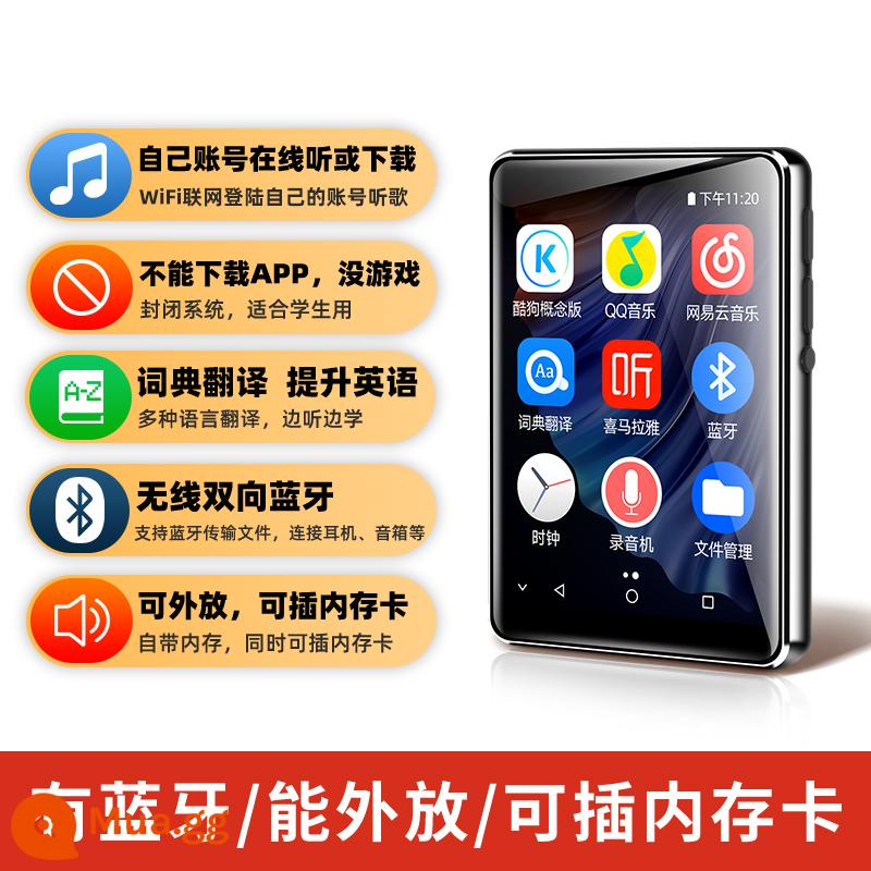 Cool dog mp3mp4 Walkman phiên bản học sinh Bluetooth học sinh trung học cơ sở chuyên dụng wifi nghe bài hát máy nghe nhạc - Đặc biệt dành cho sinh viên [2,83 inch + bộ nhớ trong 16G]