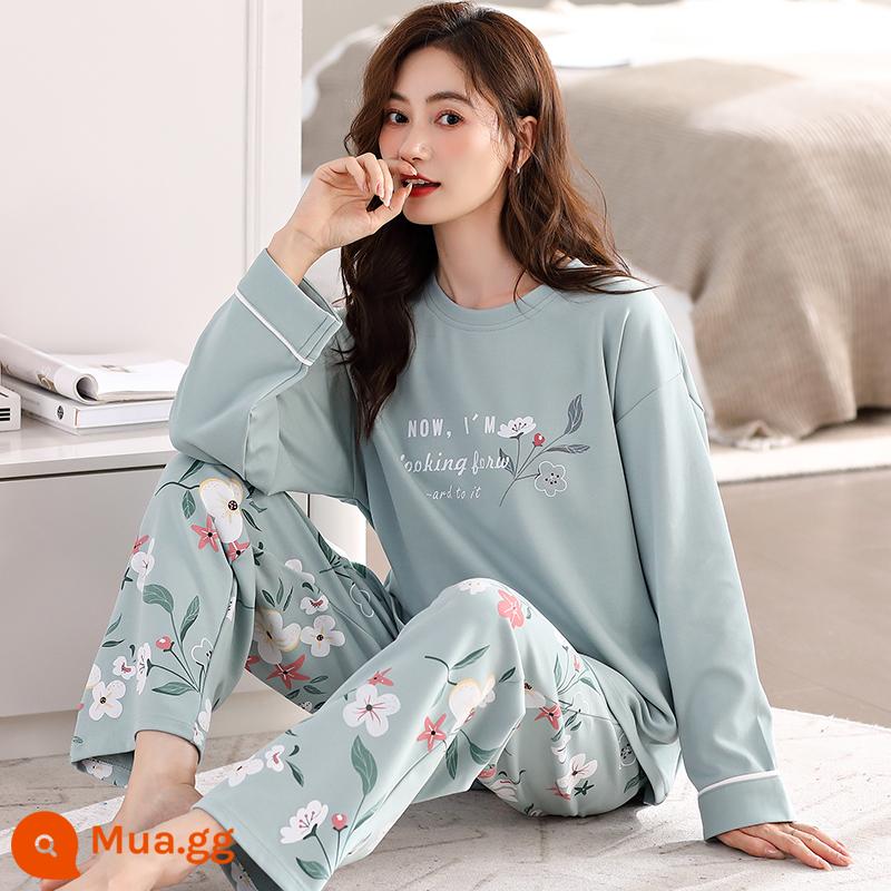 Bộ đồ ngủ Nam Cực cho nữ xuân thu 2023 mới cotton nguyên chất dài tay cỡ lớn mặc nhà mùa thu đông LK - 23770-[Ưu đãi trong thời gian có hạn]