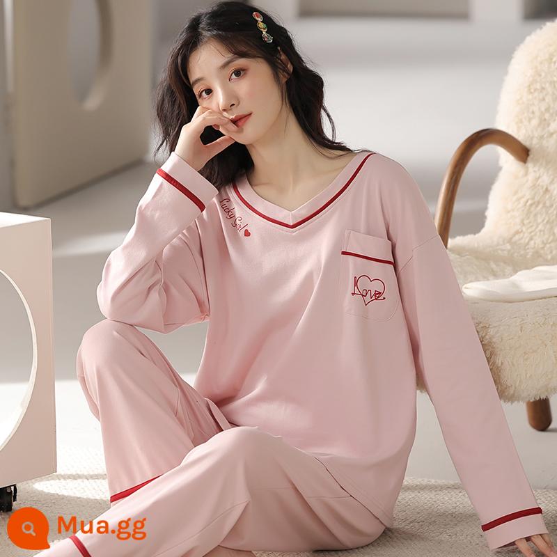 Bộ đồ ngủ Nam Cực cho nữ xuân thu 2023 mới cotton nguyên chất dài tay cỡ lớn mặc nhà mùa thu đông LK - 25167-[Ưu đãi trong thời gian có hạn]