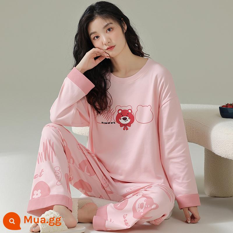 Bộ đồ ngủ Nam Cực cho nữ xuân thu 2023 mới cotton nguyên chất dài tay cỡ lớn mặc nhà mùa thu đông LK - 23595-[Giá thấp lịch sử, mua nhiều có thưởng]