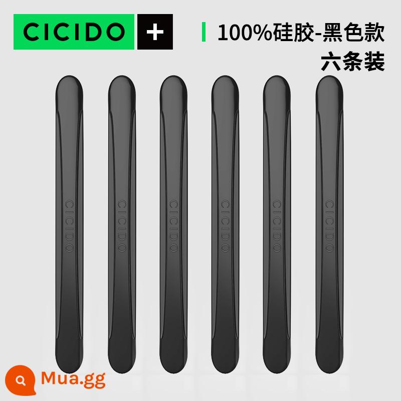 CICIDO cửa xe dải chống va chạm silicone chống va chạm dán cửa bên gương chiếu hậu chống trầy xước dải hiện vật - Model màu đen [4 cửa + gương chiếu hậu - 6 miếng] 100% silicone