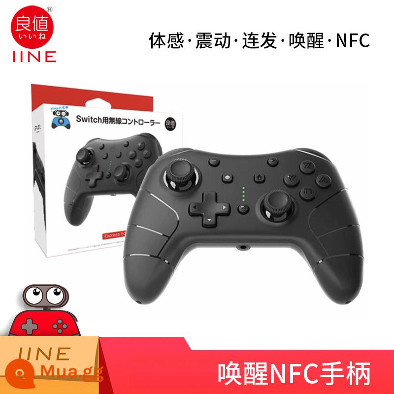 Tay cầm chơi game Switch PRO chính hãng giá trị tốt OLED NS rung không dây Bluetooth bật tay cầm trong suốt - Đánh thức tay cầm NFC màu đen và nhận mũ L385