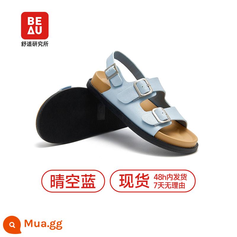 [Blogger cùng phong cách] Xăng đan nữ ĐẸP Birkenstock hè 2023 đế dày mới dép đi hoài không mỏi - [Phiên bản dép] Màu xanh da trời trong suốt