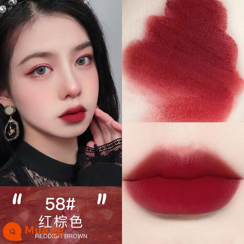 Son Đất Sét Matte Matte Lip Men Hàng Ngày Đồng Bằng Trung Quốc Đỏ Chính Thức Xác Thực Flagship Store Nhật Bản Thích Hợp Thương Hiệu - 58# nâu đỏ [1 hộp]