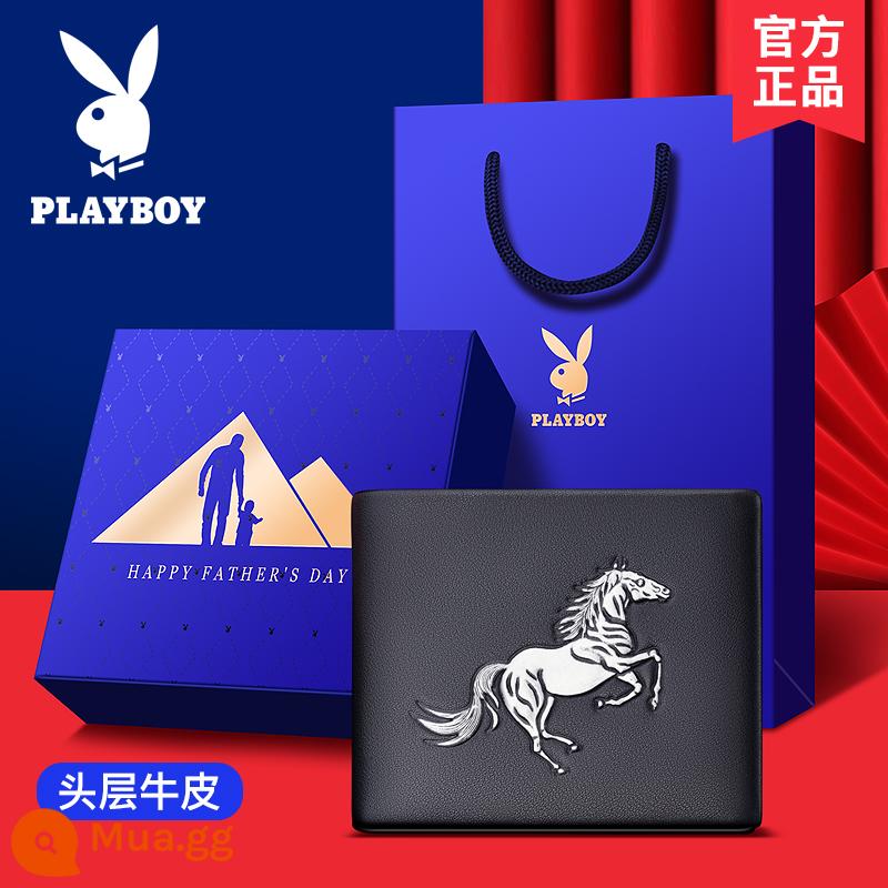 Ví nam Playboy da thật dung lượng lớn thương hiệu sành điệu giới trẻ bằng lái xe ví đựng tiền túi đựng thẻ tích hợp ví - [Hộp quà độc quyền] Tình cha như núi 2100