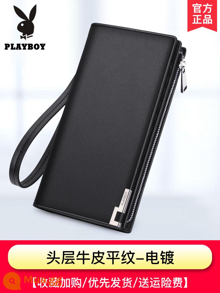 Túi Clutch Playboy Nam Ví Dài Bằng Lái Xe Tích Hợp Túi Đựng Thẻ Bố Túi Clutch Phong Cách Ví Clutch - Đen [lớp trên cùng bằng da bò]