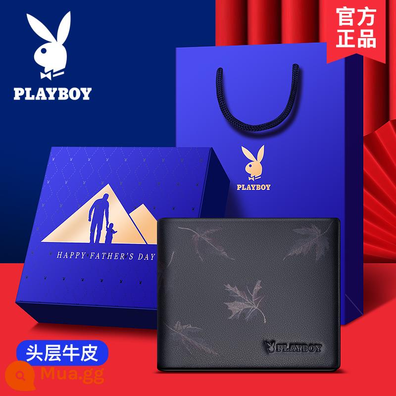 Ví nam Playboy da thật dung lượng lớn thương hiệu sành điệu giới trẻ bằng lái xe ví đựng tiền túi đựng thẻ tích hợp ví - [Hộp quà độc] Tình cha như núi 2102