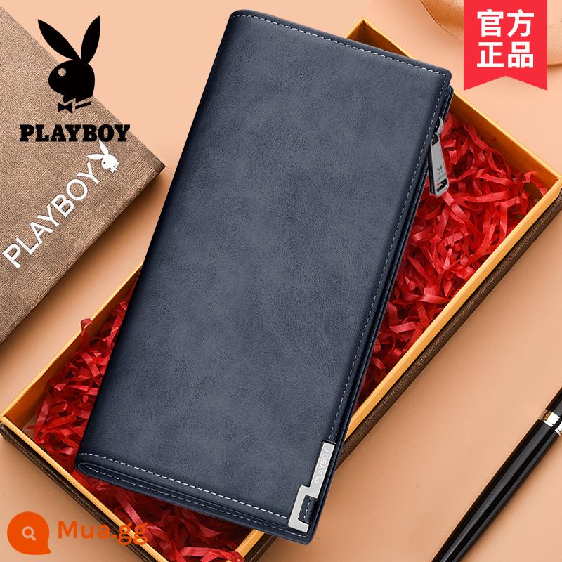 Túi Clutch Playboy Nam Ví Dài Bằng Lái Xe Tích Hợp Túi Đựng Thẻ Bố Túi Clutch Phong Cách Ví Clutch - Màu xanh [Hộp quà sưu tầm]