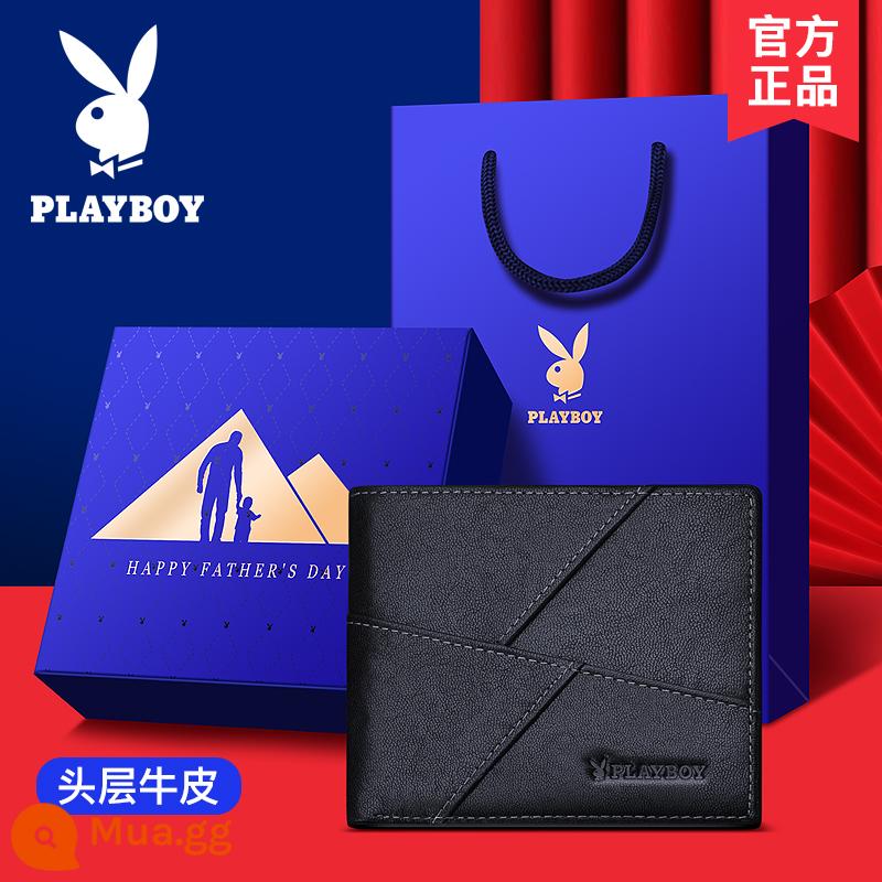 Ví nam Playboy da thật dung lượng lớn thương hiệu sành điệu giới trẻ bằng lái xe ví đựng tiền túi đựng thẻ tích hợp ví - [Hộp quà độc quyền] Tình cha như núi 9678