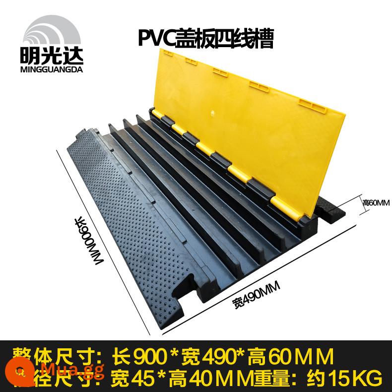 Dây đai giảm tốc dây cao su máng bảo vệ dây máng áp tấm PVC trong nhà và ngoài trời dây nối đất tấm dây bọc cao su máng - Cao su bọc PVC bốn dòng