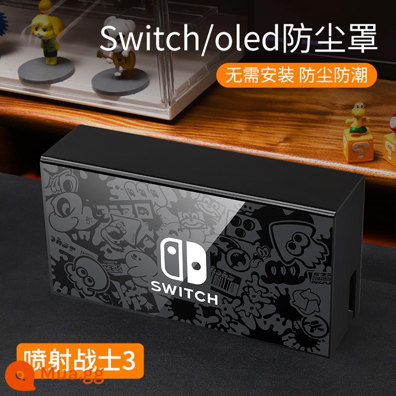 Công tắc che bụi dạ quang Nintendo switcholed máy chủ bảng điều khiển trò chơi hộp cơ sở ns bìa màn hình oled vỏ acrylic trong suốt vỏ bảo vệ hộp băng cassette túi lưu trữ hộp thẻ phụ kiện tản nhiệt - Tấm che bụi Acrylic Splatoon 3√ [Universal cho Switch/Oled]