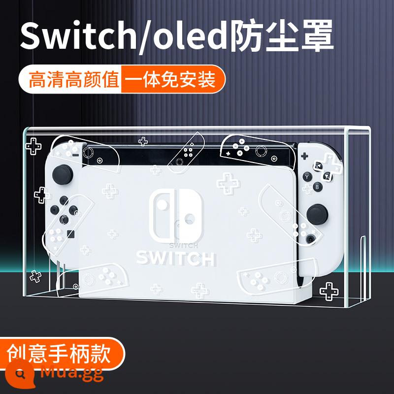 Công tắc che bụi dạ quang Nintendo switcholed máy chủ bảng điều khiển trò chơi hộp cơ sở ns bìa màn hình oled vỏ acrylic trong suốt vỏ bảo vệ hộp băng cassette túi lưu trữ hộp thẻ phụ kiện tản nhiệt - Mẫu tay cầm sáng tạo che bụi bằng acrylic trong suốt [phổ quát cho Switch/Oled]