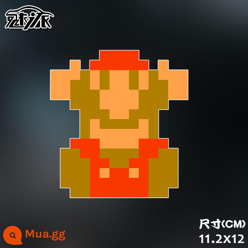 Super Mario FC Mario retro hoài cổ màu đỏ và trắng máy trò chơi nhãn dán xe phản quang nhãn dán cơ thể miếng dán kính phía sau - Mẫu phản quang nhỏ 3