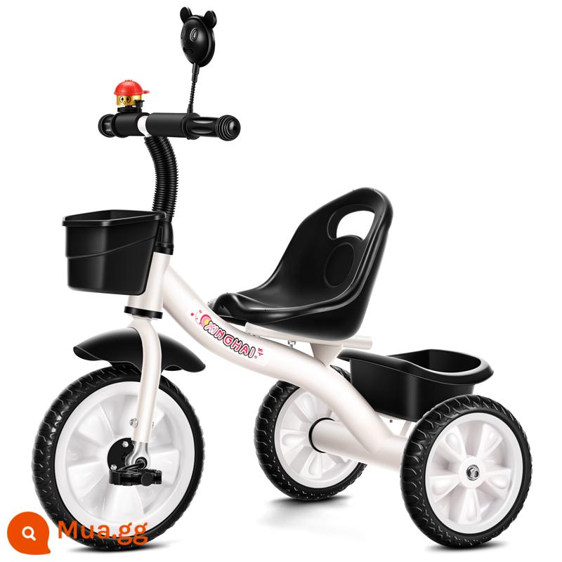 Xe ba bánh trẻ em Star Child 1-3-2-6 tuổi xe đẩy em bé cỡ lớn xe đạp trẻ em xe đẩy mẫu giáo - Bánh xe xốp cấu hình thấp màu trắng