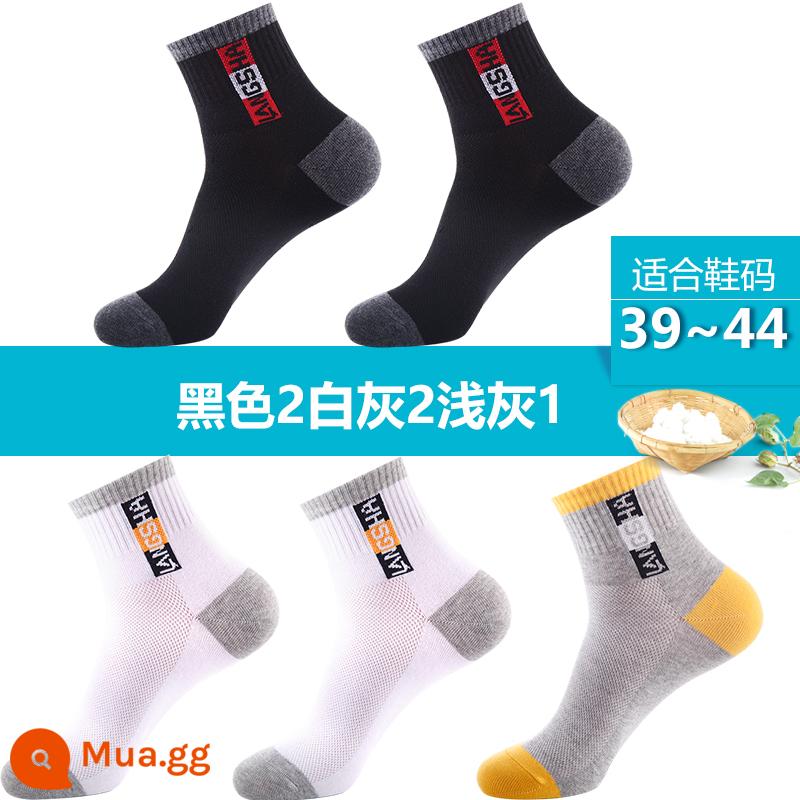 Những đôi tất thể thao Boys Boys County Bông, vớ dài hôi thối, những người trẻ tuổi Middle Tube Mùa xuân nam, mùa thu và mùa đông dày - [Hình ảnh chính Phong cách mỏng mùa hè] Đen 2 Trắng 2 Xám nhạt 1