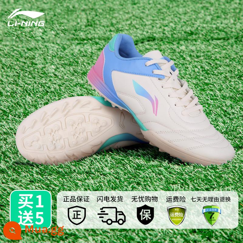 Li Ning giày đá bóng bé trai và trẻ em mới chính hãng gãy đinh học sinh cỏ training đặc biệt giày thể thao nữ giày ném đĩa - [Móng tay gãy Marshmallow-TF phổ biến] Đế giữa có đệm mềm nâng cao