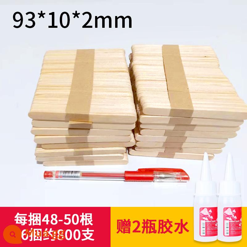 Que kem que gỗ Yidi que kem xây dựng mô hình nhà popsicle stick tự làm chất liệu handmade popsicle stick - Màu gốc 93*10*2mm16 bó khoảng 800 miếng