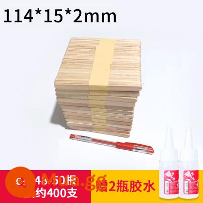 Que kem que gỗ Yidi que kem xây dựng mô hình nhà popsicle stick tự làm chất liệu handmade popsicle stick - Màu gốc 114*15*2mm, 8 bó, khoảng 400 miếng