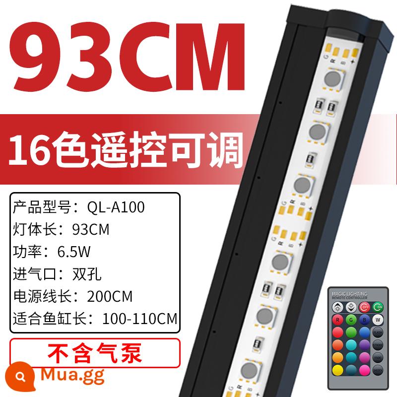 Bể Cá Đèn Chiếu Sáng LED Chống Thấm Nước Dải Bong Bóng Oxy Trang Trí Đặc Biệt Đèn Nhiều Màu Sắc Đèn Lặn Bể Cá Cảnh - Mẫu điều khiển từ xa 93cm 16 màu có thể điều chỉnh (thích hợp cho 100-110CM)