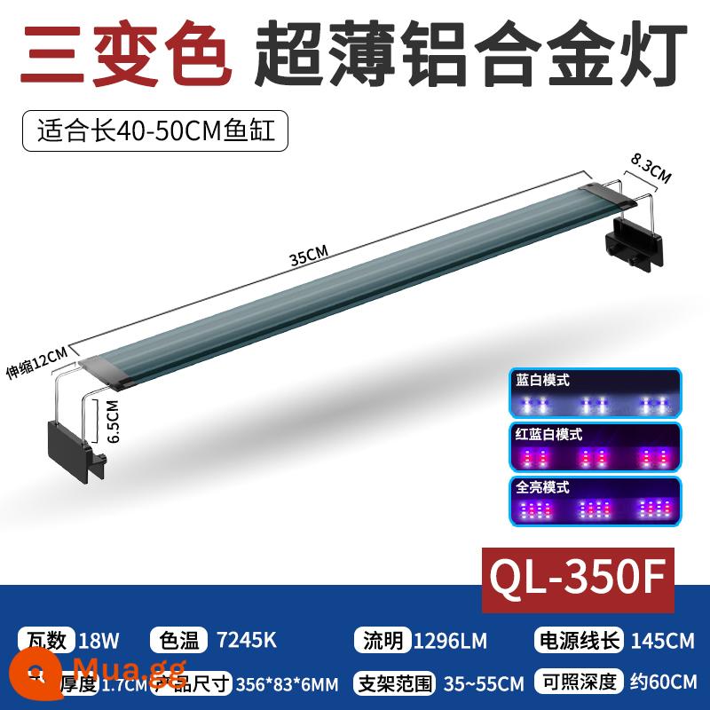 Bể cá ánh sáng đèn led chống nước nước cỏ ánh sáng đầy đủ cỏ xe tăng chiếu sáng chuyên nghiệp đặc biệt tảo thực vật lấp đầy ánh sáng - Đèn trồng cây thủy sinh 3 màu 35cm (thích hợp cho bể 40-50cm)