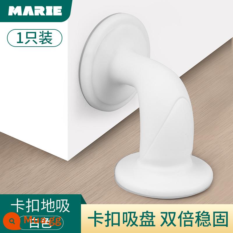 Cửa hút miễn phí đấm mới silicone chống va chạm chặn cửa cửa cảm ứng chặn cửa trang điểm cửa phòng cửa hút phía sau cửa hút cố định - Khóa hút trắng