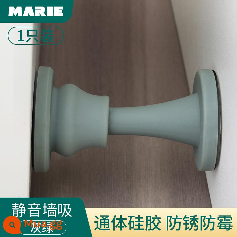 Cửa hút miễn phí đấm mới silicone chống va chạm chặn cửa cửa cảm ứng chặn cửa trang điểm cửa phòng cửa hút phía sau cửa hút cố định - Giấy thấm tường 1 xám xanh