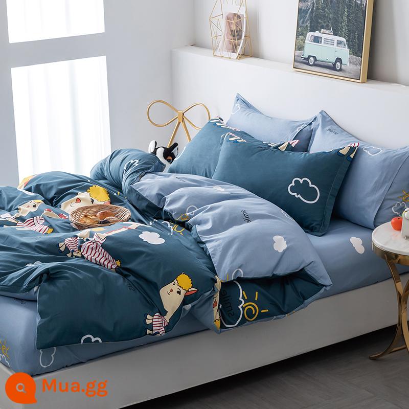 4 Bộ Cotton Nguyên Chất Cotton 100 Bé Trai Hoạt Hình Giường Vỏ Chăn Ga Gối Trẻ Em Đĩa Đơn 3 Khủng Long 4 - Chúc bạn chơi vui vẻ