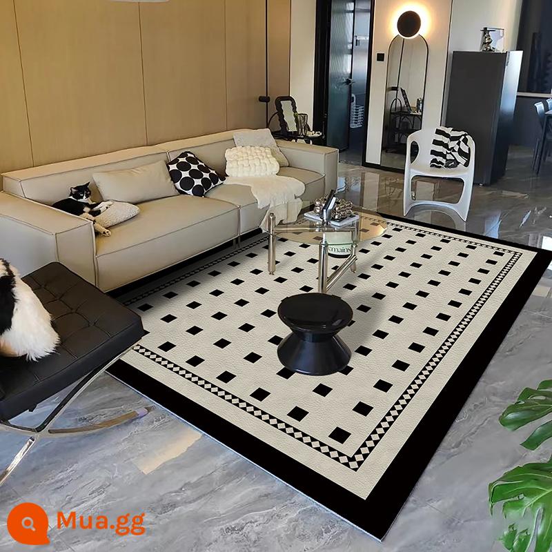 Checkerboard Thảm Da Phòng Khách Thoáng Mát Sàn Miễn Phí Chăm Sóc Chống Nước Giày Lười Dùng Một Lần Bàn Thảm Phòng Ngủ Đầu Giường Chăn - Đảo Man về đêm (mát mẻ và thoải mái)