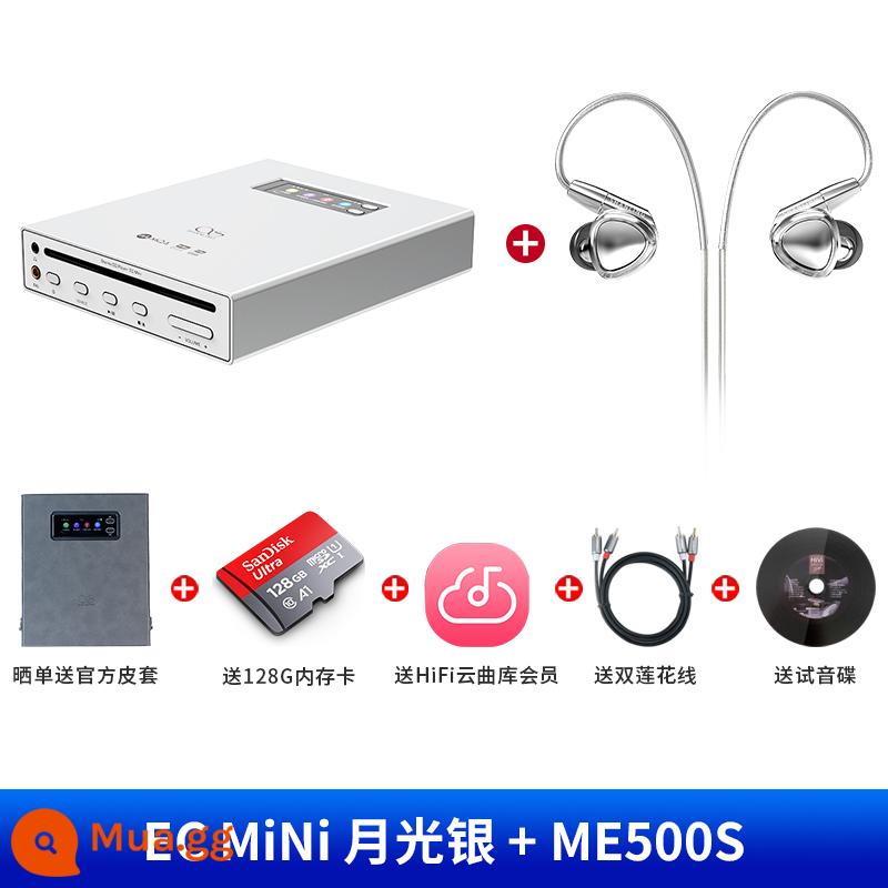 Shanling EC Mini Di Động CD HD Không Bị Biến Dạng Bluetooth Xe Ngoài Trời Để Bàn CDAll - EC Mini Ánh Trăng Bạc + ME500S