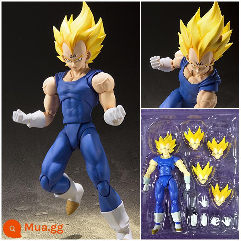 Trong nước shf Dragon Ball mô hình siêu di động Monkey King Vegeta Zamas Saiyan búp bê đồ chơi - Majin Vegeta (Tóc vàng Super Saiyan cao 15,5 cm)