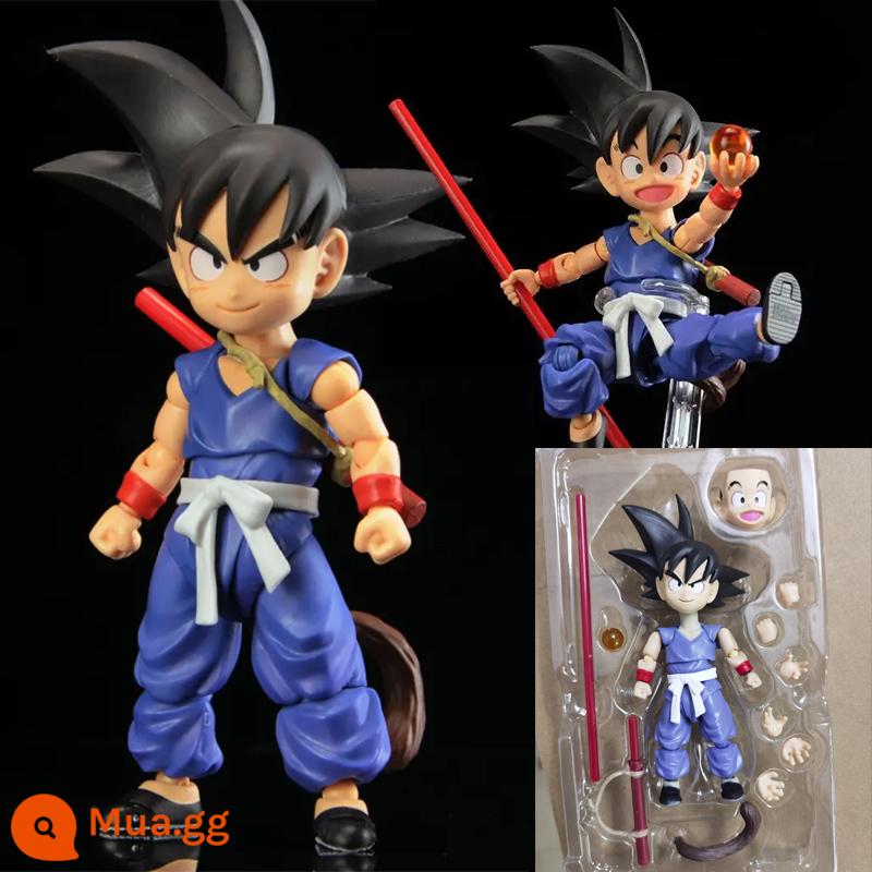 Trong nước shf Dragon Ball mô hình siêu di động Monkey King Vegeta Zamas Saiyan búp bê đồ chơi - Tiểu Ngộ Không áo xanh (12cm)