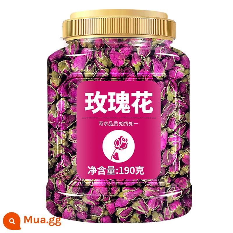 Trà hoa hồng Shandong Pingyin 500g hoa hồng đỏ đôi nụ hoa hồng khô Trà hoa hồng ăn được ngâm trong nước - Lon lớn 190g*1 lon