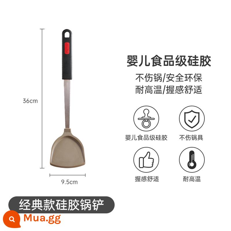 [Kombach] thìa silicone gia dụng cho nồi chống dính, thìa nấu ăn đặc biệt, bộ thìa chiên và thìa súp chịu nhiệt độ cao - Cổ điển - thìa silicone