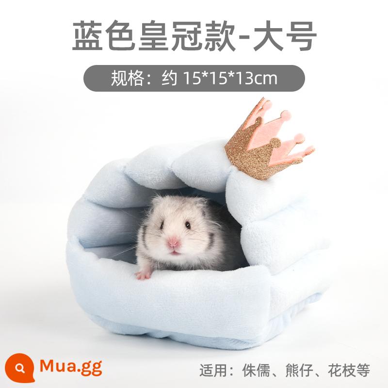 Hamster bông ấm tổ gấu vàng mùa đông tổ nhỏ mật ong túi lượn hoa cành chuột trốn nhà mùa đông đồ dùng mùa đông - Vương miện lớn màu xanh (lùn béo, gấu vàng)