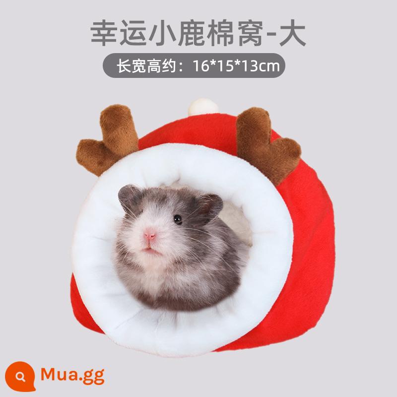 Hamster bông ấm tổ gấu vàng mùa đông tổ nhỏ mật ong túi lượn hoa cành chuột trốn nhà mùa đông đồ dùng mùa đông - Hươu may mắn cỡ lớn (gấu vàng, lùn béo)